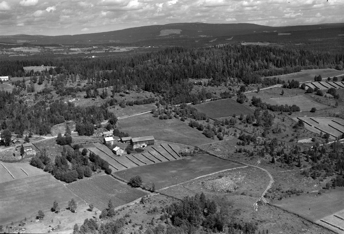 Widerøes Flyveselskap A/S, Flyfoto av Gammelenga, Brøttum, Ringsaker.