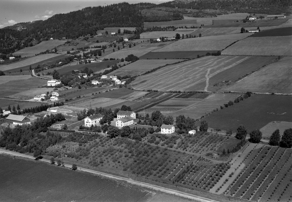 Widerøes Flyveselskap A/S, Flyfoto av Vea Hagebruksskole, Ring, Ringsaker.