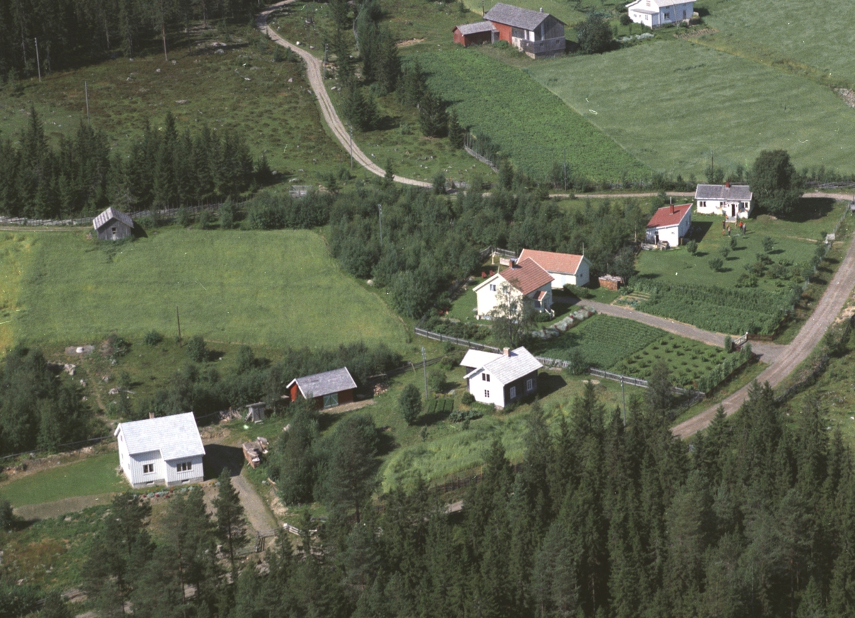 Widerøes Flyveselskap A/S, Flyfoto av bebyggelse, Røisli, Granhaug, Næroset, Ringsaker.