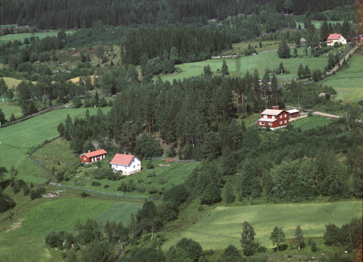 Widerøes Flyveselskap A/S, Flyfoto, bebyggelse, Myre, Brøttum, Ringsaker.
