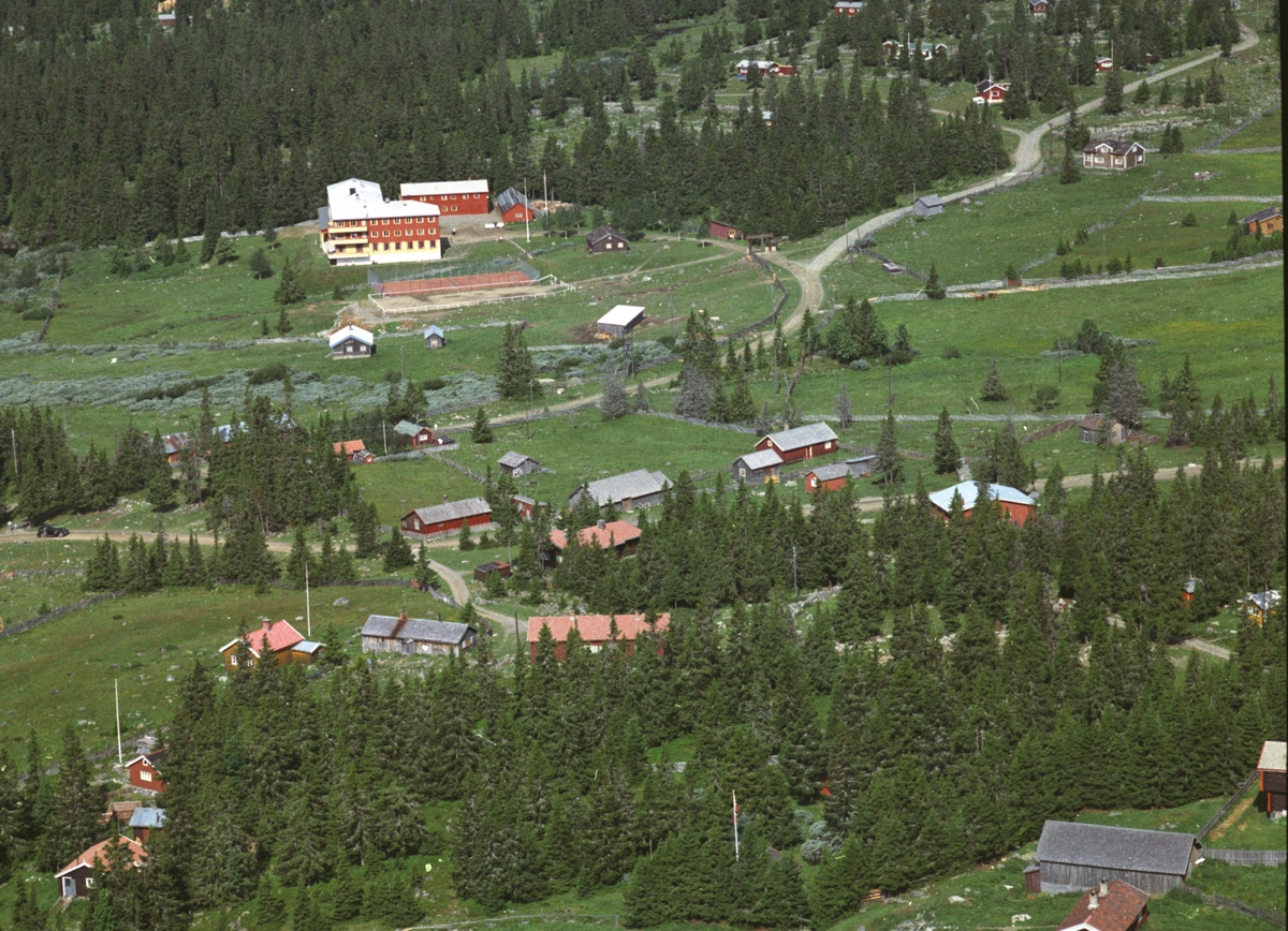Widerøes Flyveselskap A/S, Flyfoto, hyttebebyggelse, Nordseter, Lillehammer.