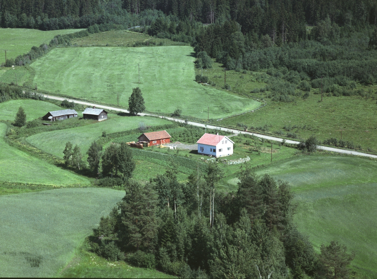 Widerøes Flyveselskap A/S, Flyfoto, småbruk, Hjemli, Nes, Hedmark.