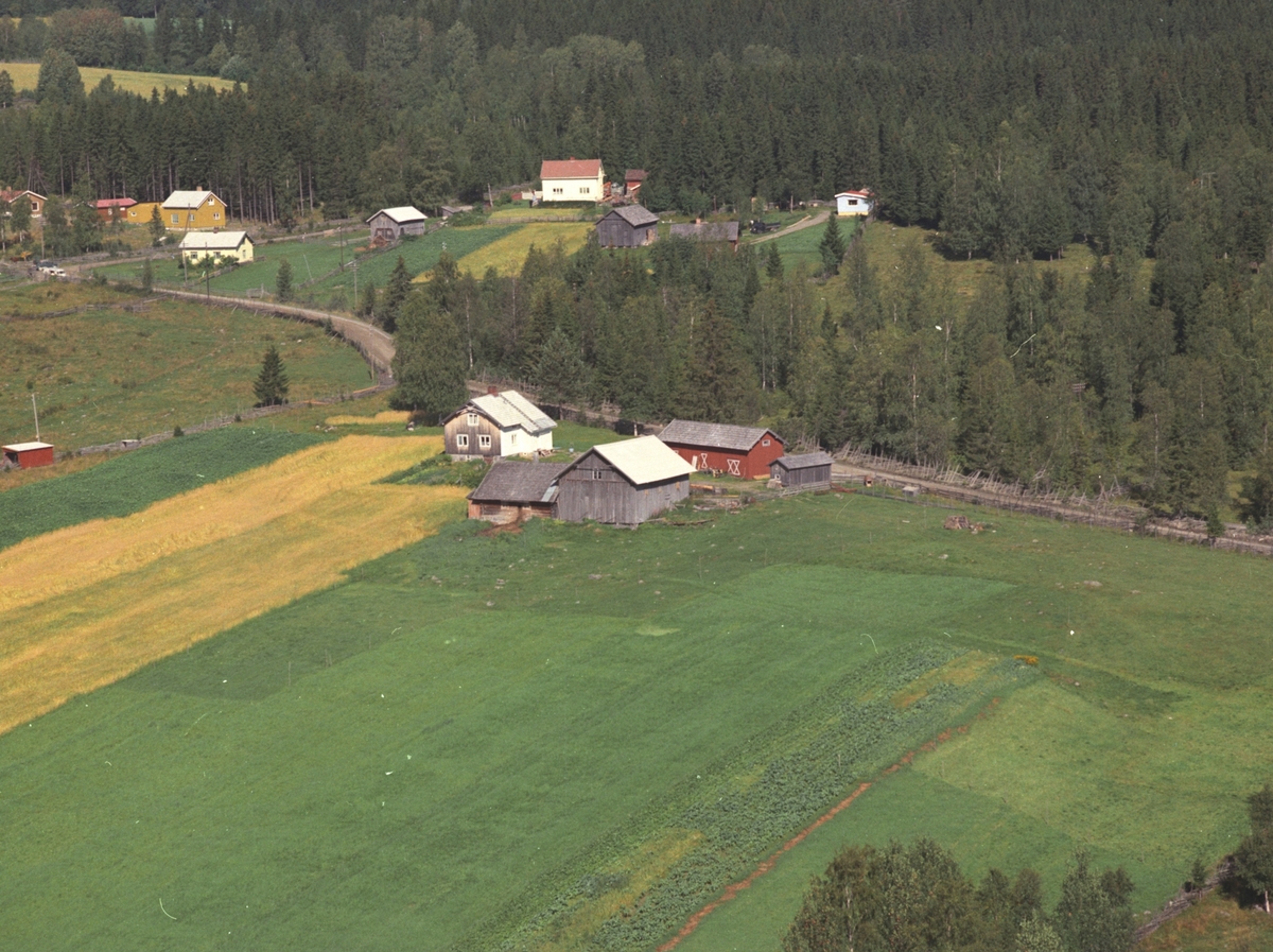 Widerøes Flyveselskap A/S, Flyfoto, Fleskerud, Næroset, Ringsaker.