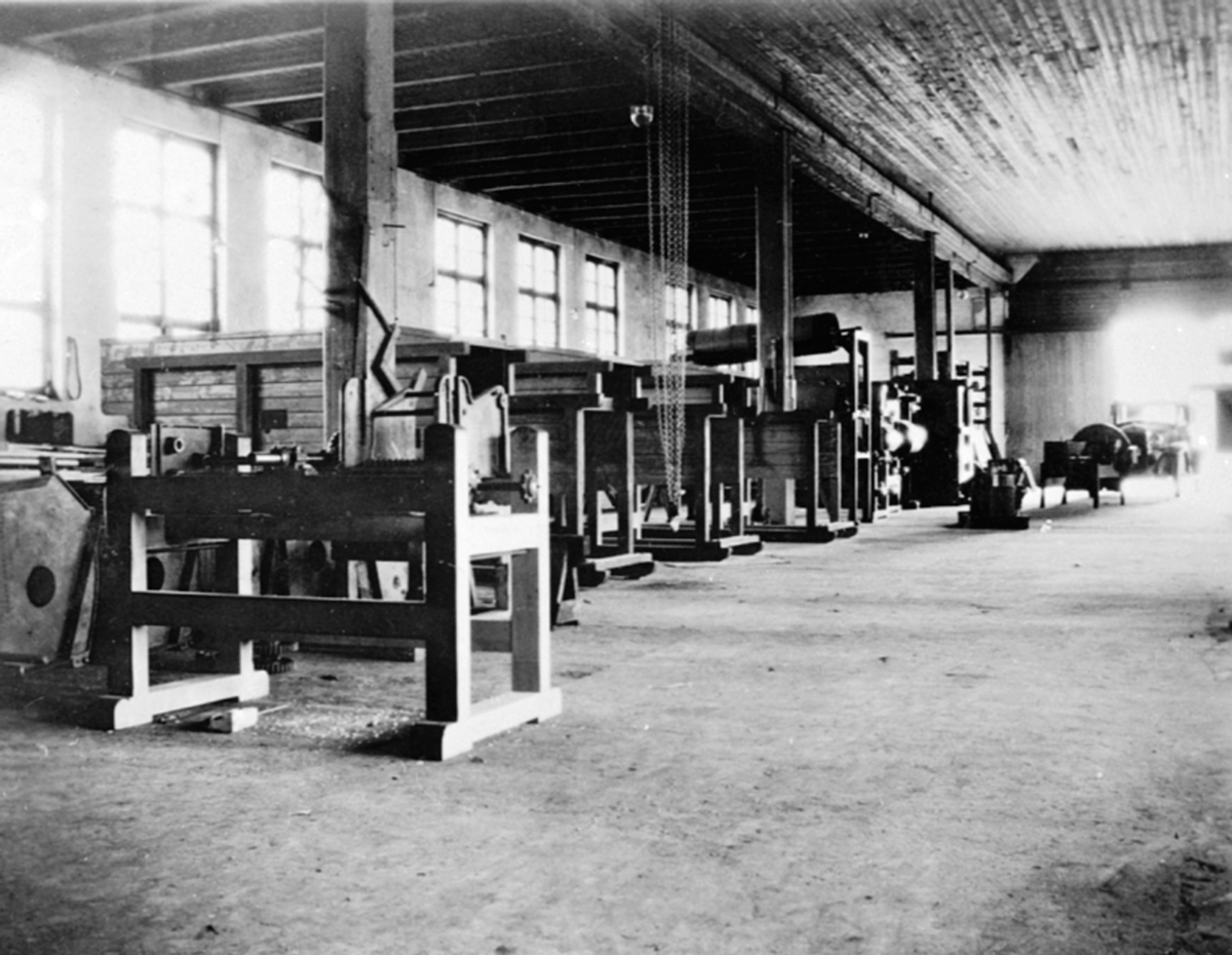 Anno Domkirkeodden, Interiør, produksjonshall, Globus Maskinfabrikk, Brumunddal.