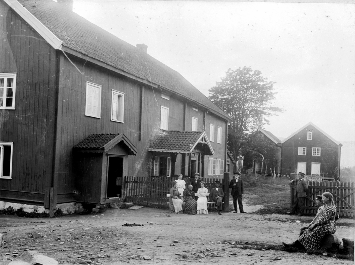Anno Domkirkeodden, Eksteriør, Dæli gård, Brøttum, Ringsaker. Familie på tunet.