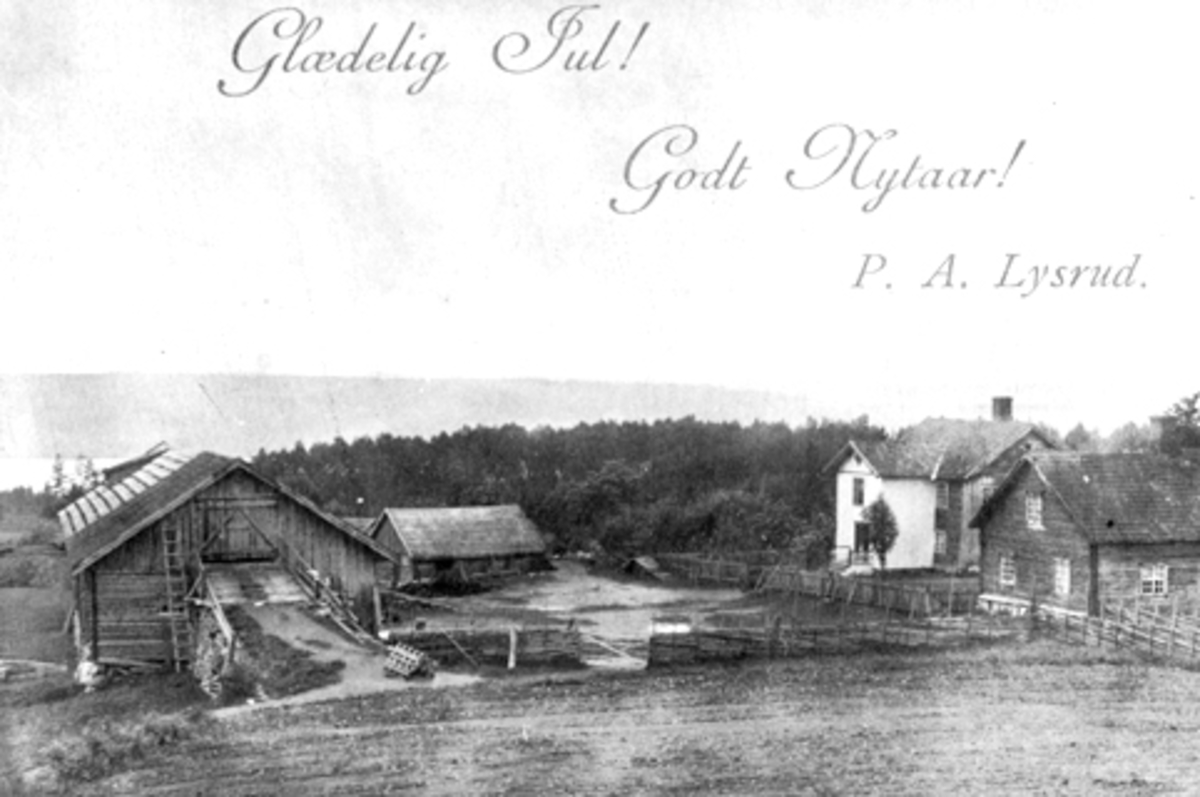 Anno Domkirkeodden, Eksteriør gardsbruk. Lysrud, Nes, Hedmark. Postkort.