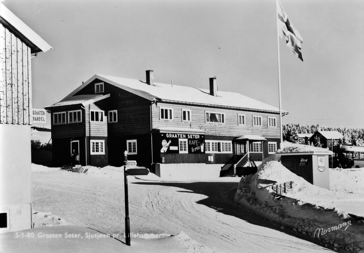 Anno Domkirkeodden, Eksteriør, Graaten seter, Sjusjøen, Ringsaker. Vinterbilde.