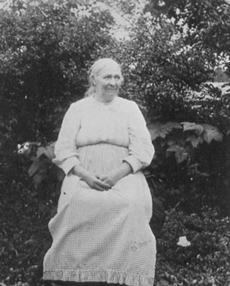 Anno Domkirkeodden, PORTRETT: ANNE PEDERSDATTER FØDT: 18. 10. 1850, GIFT MED HANS OLSEN TRÅNÅHOLEN, SENERE SKJØNSBERG, SKJØNSBERG UNDER ØSTBY, ROMEDAL,