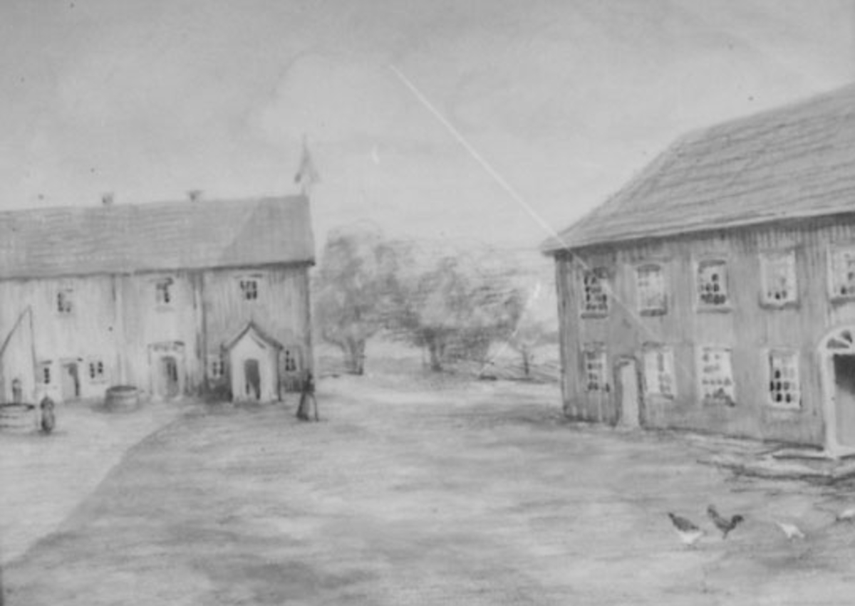 Normann Helger, TEGNING: GARDSBRUK, RINGNES GÅRD, OTTESTAD