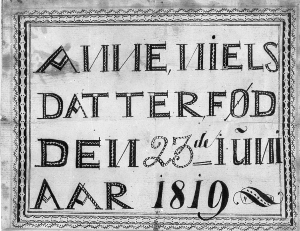 Anno Domkirkeodden, NAVNEPLATE: ANNE NIELSDATTER, FØDT DEN 23. JUNI 1819
