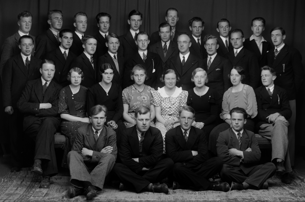 Christian Grundseth, LINDERUD HANDELSSKOLE I HAMAR, JUNI 1934, GR: 31, UKJENTE ELEVEROG LÆRER, 1934.