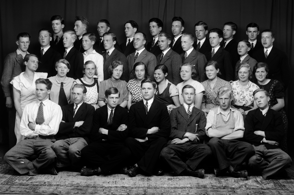 Christian Grundseth, LINDERUD HANDELSSKOLE I HAMAR, GR: 37, JUNI, UKJENTE ELEVER OG LÆRER 1933.
