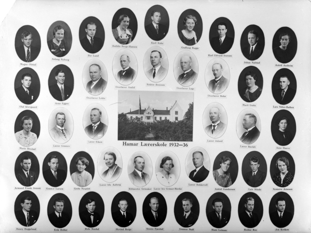Christian Grundseth, HAMAR LÆRERSKOLE M/NAVN, 1932-36.