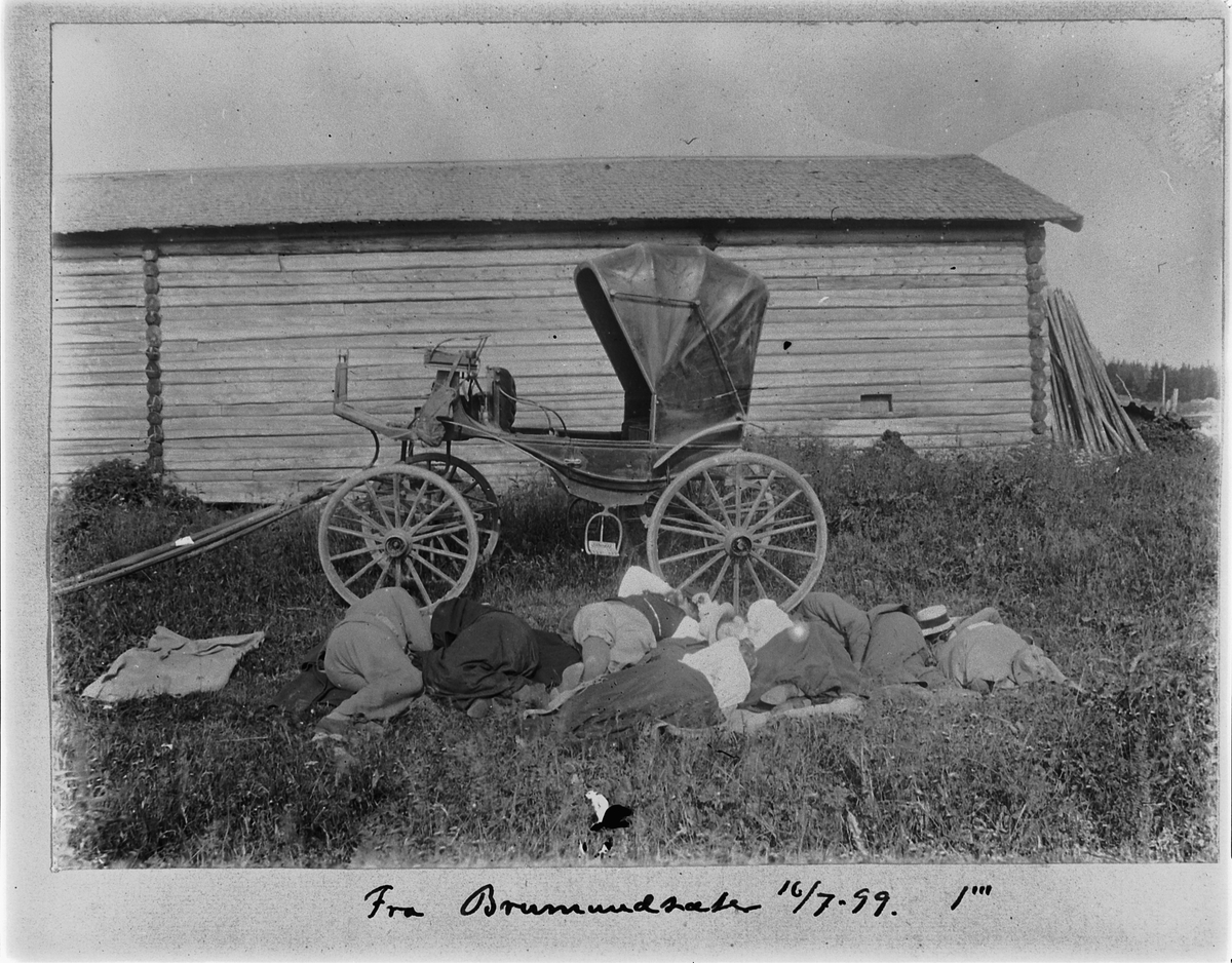 Johan Albert Steen, BRUMUND SETER, UKJENTE "KVILER I SOLA" HESTEKJØRETØY, TRILLE. 16-7-1899.