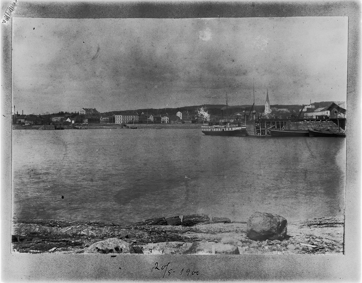 Johan Albert Steen, HAMAR, JERNBANEBRYGGA, MJØSBÅT. 20-5-1900.