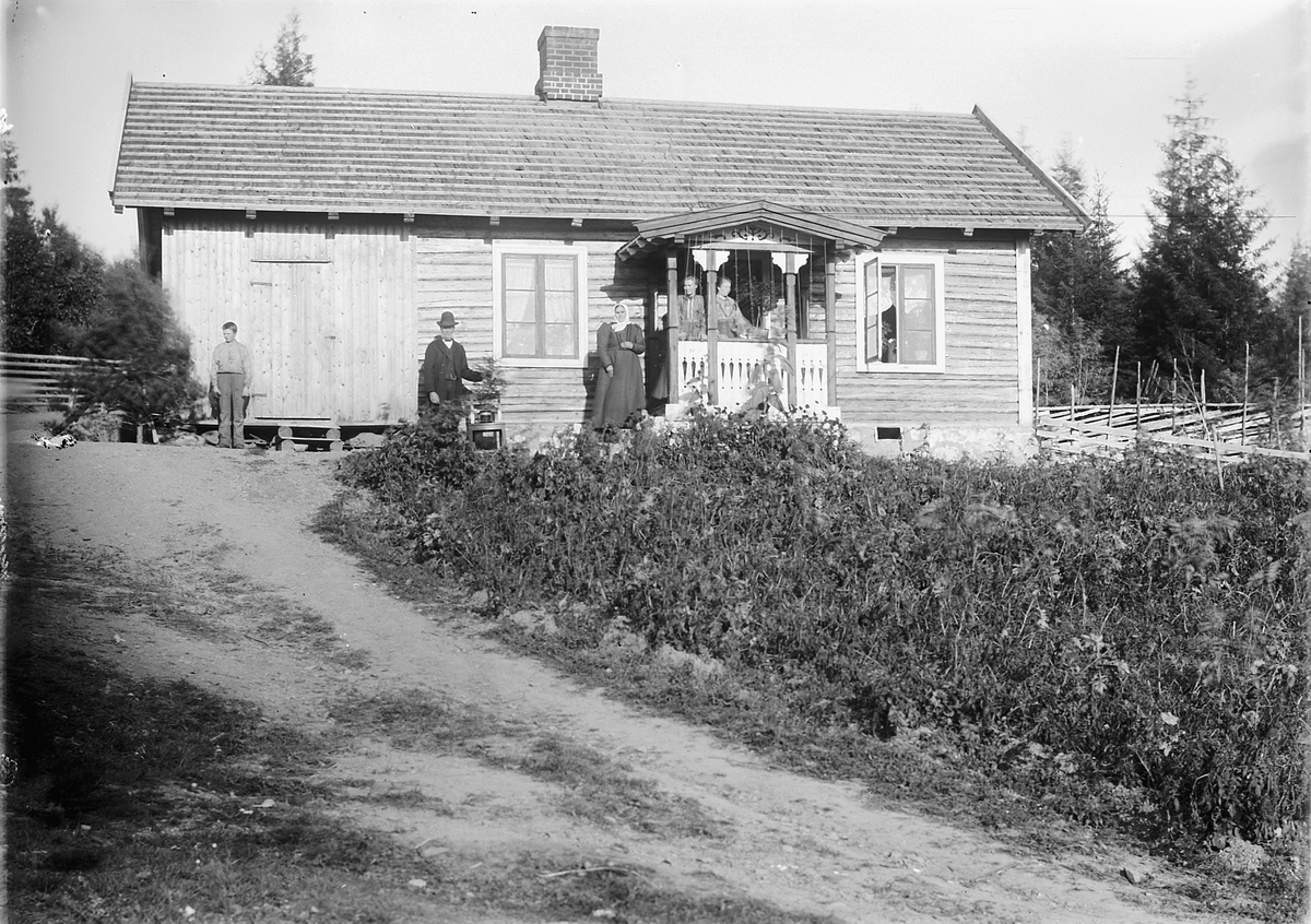 Kristoffer Horne, PLASS I GAUPEN, Ringsaker. Familie samlet på trappa.
