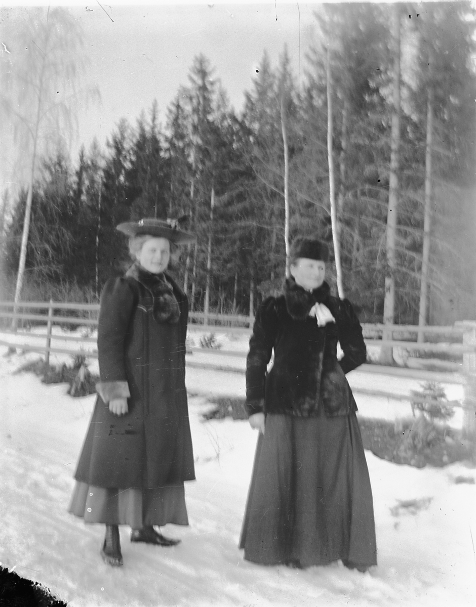 Johs. (Johannes) Johannessen, Aagot Johannesen til venstre og hennes svigermor Lovise Johannessen til høyre.