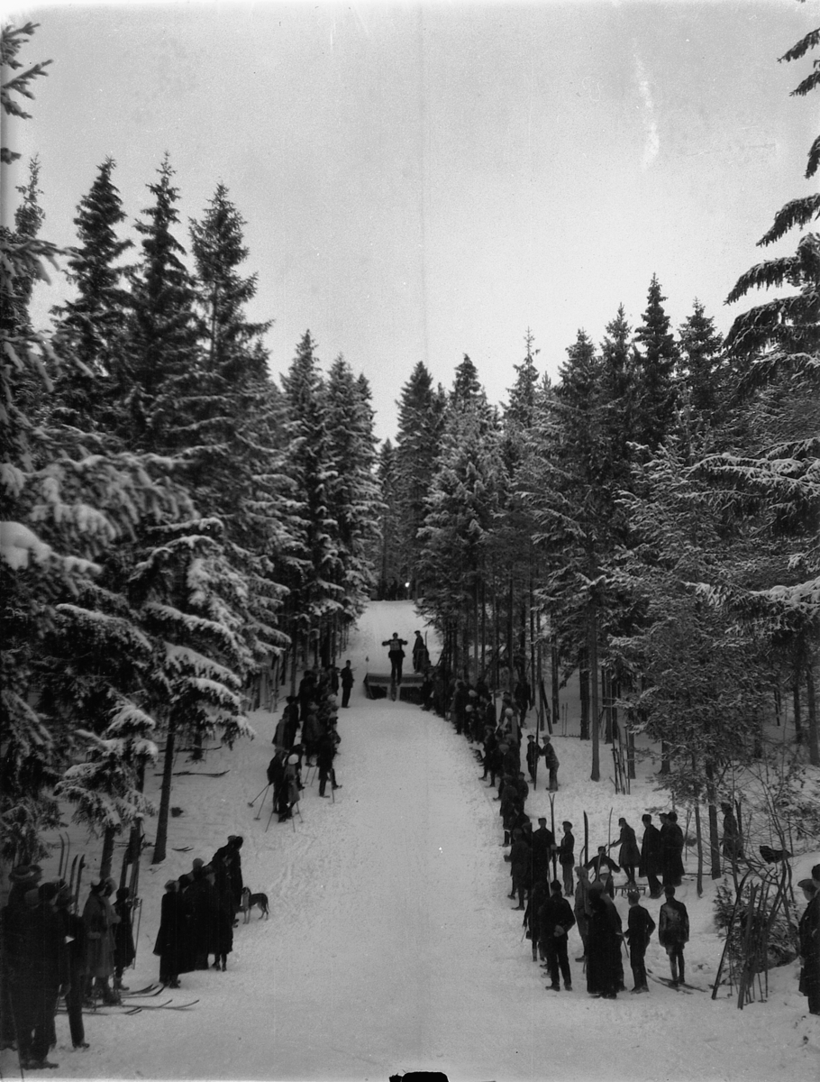 Ragnvald Andersen, Publikum ser på en skihopper under et hopprenn.