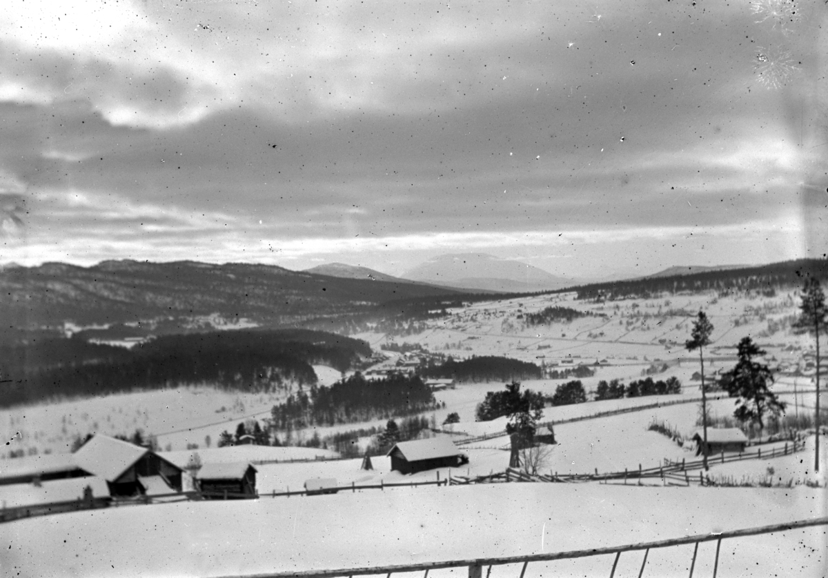 Johannes Larsen Alhaug, Vinterlandskap med gårder fra Nord-Østerdal. Tolga mot Tron.