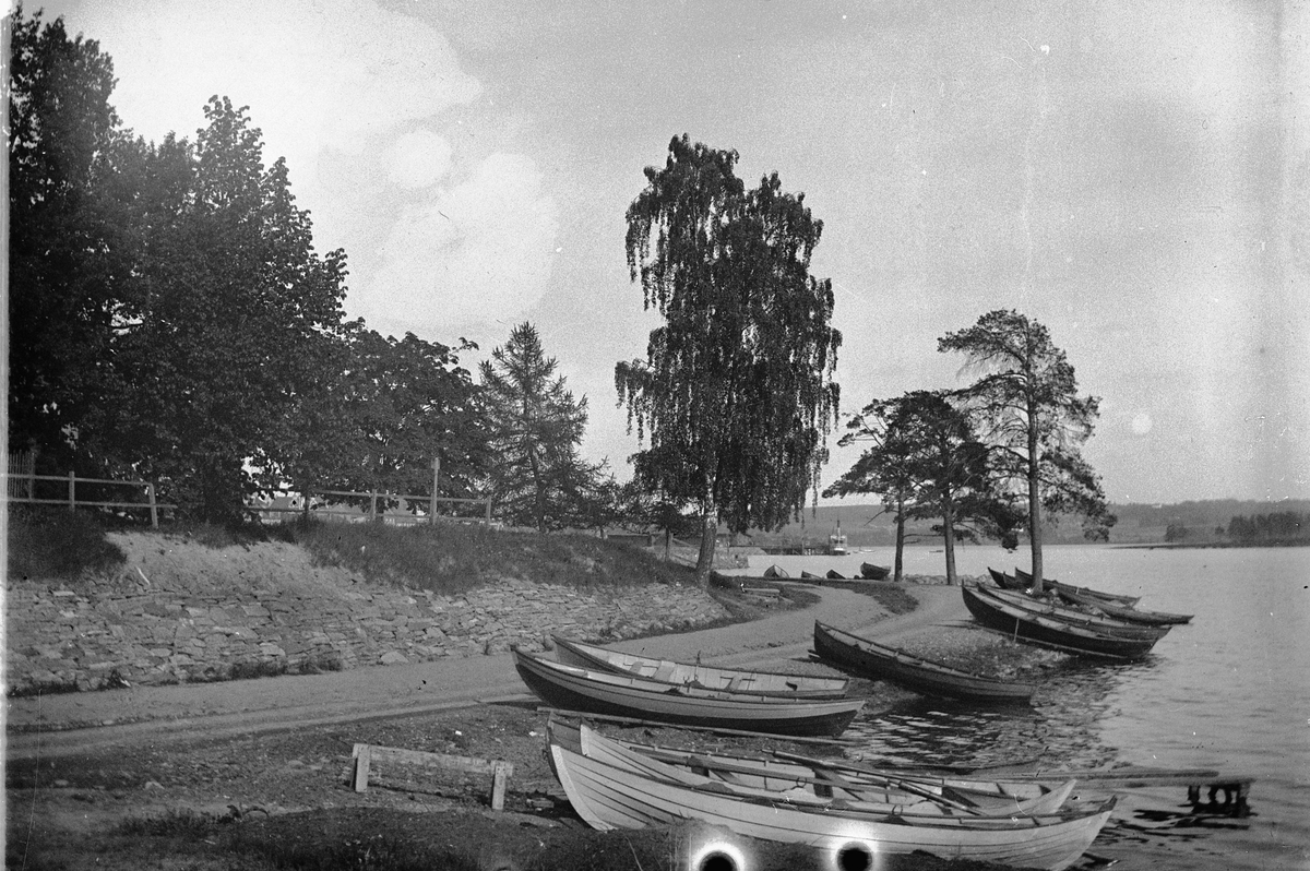Hans Emil Erichsen, Høiensalsodden. Robåter langs Mjøsstranda.