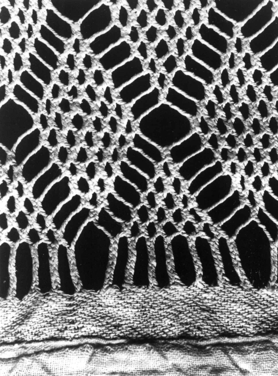 Anna Grostøl, Detalj av vrangen på firfletting. Bjelland, Marnardal, Vest-Agder 1940.