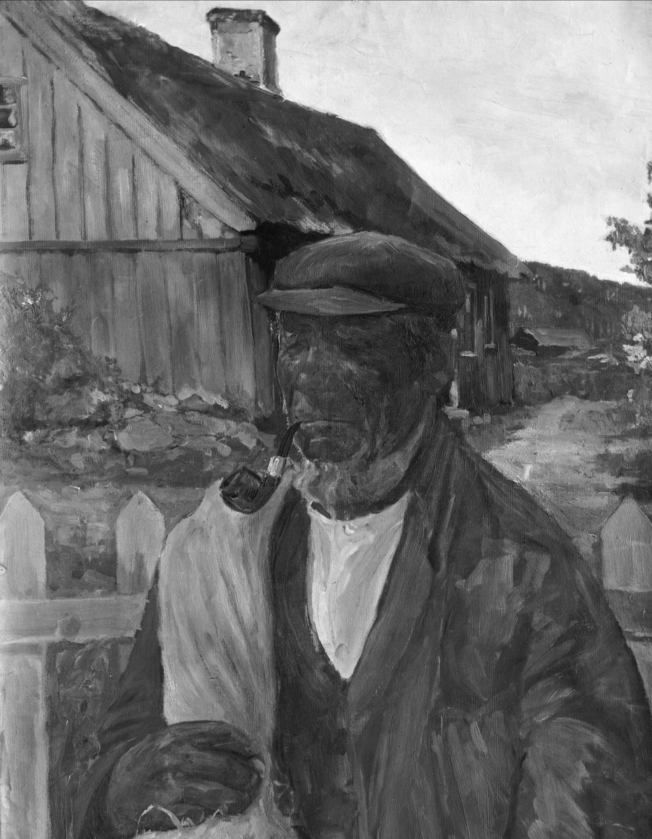 Gustav Borgen, Avfotografering, 1916. Detalj fra maleri, sannsynligvis av Neumann.