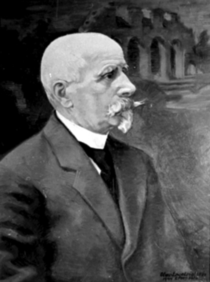 Anno Domkirkeodden, MALT PORTRETT LEKTOR GRØNVOLD, 1 BESTYRER HEDMARKSMUSEETMalt av Olav Engebrigtsen