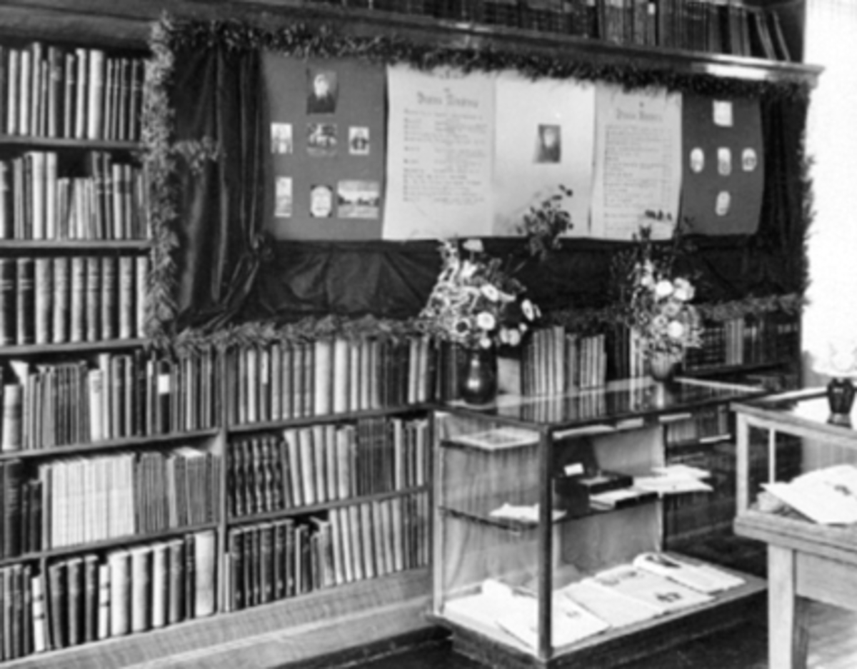 Anno Domkirkeodden, INTERIØR, HAMAR FOLKEBIBLIOTEK, HANNA WINSNES 150 ÅR, UTSTILLING
