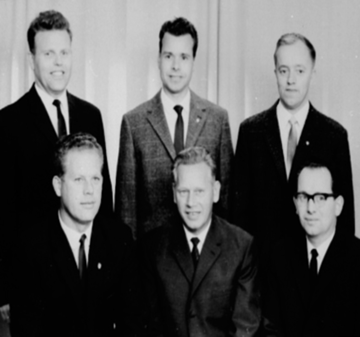 Anno Domkirkeodden, GRUPPE 6, MINIATYRSKYTTERGRUPPAS STYRE, HAM-KAMv: Helmer Nordli, Olav Helgesen, Arvid Sveen. Bak: Kjeld A. Kjeldsen, Birger Evensen, Arvid Sveen?