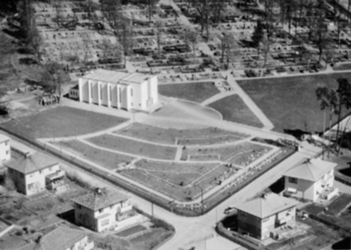 Anno Domkirkeodden, FLYFOTO, HAMAR KREMATORIUM, KIRKEGÅRDEN, ARVESENS VEG 1