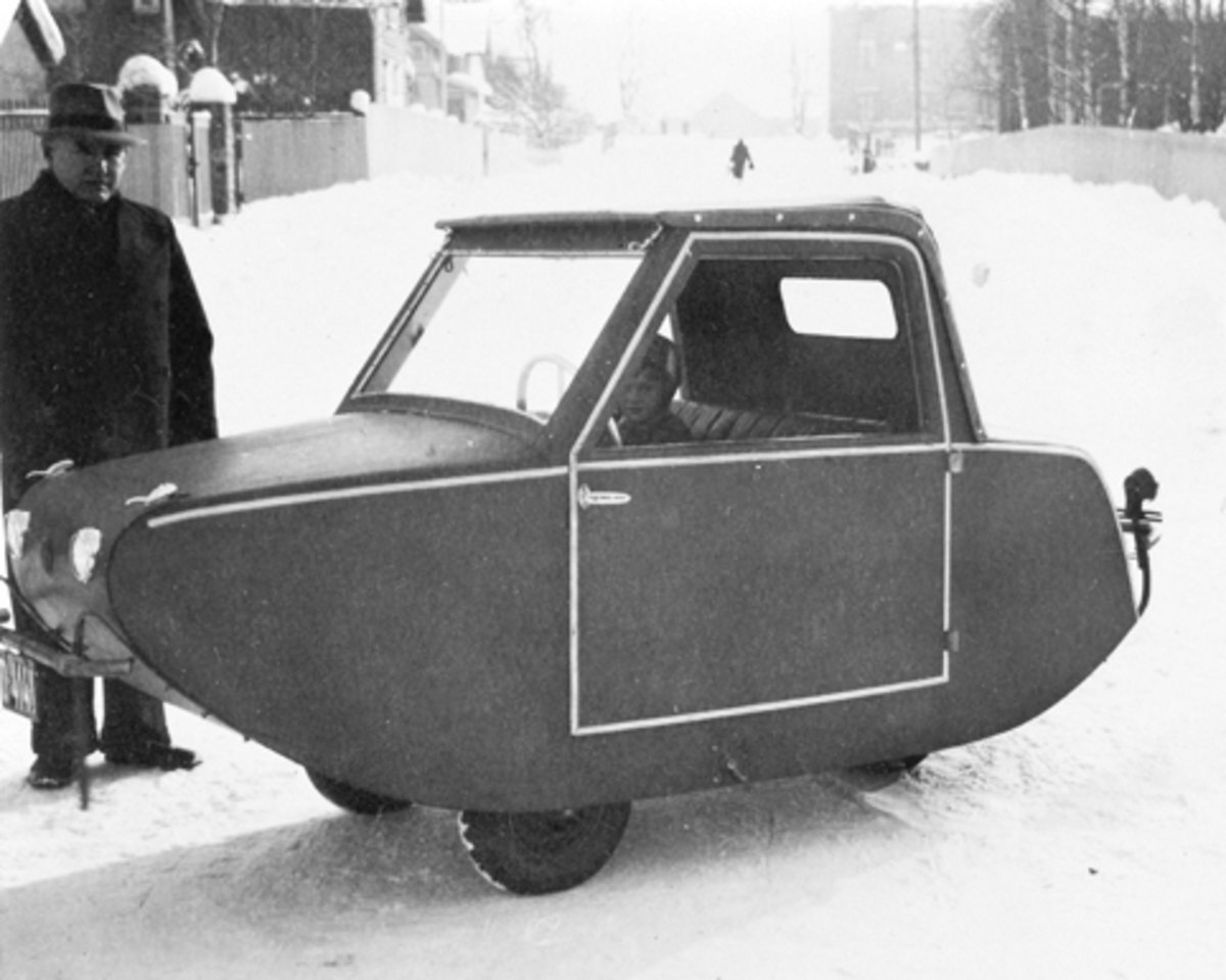 Anno Domkirkeodden, INGENIØR SVERRE HAGEN MEK. VERKSTED, LINDBERGBAKKEN 3, ELEKTRISK BIL, D-4141, PRODUSERT I BRUMUNDDAL