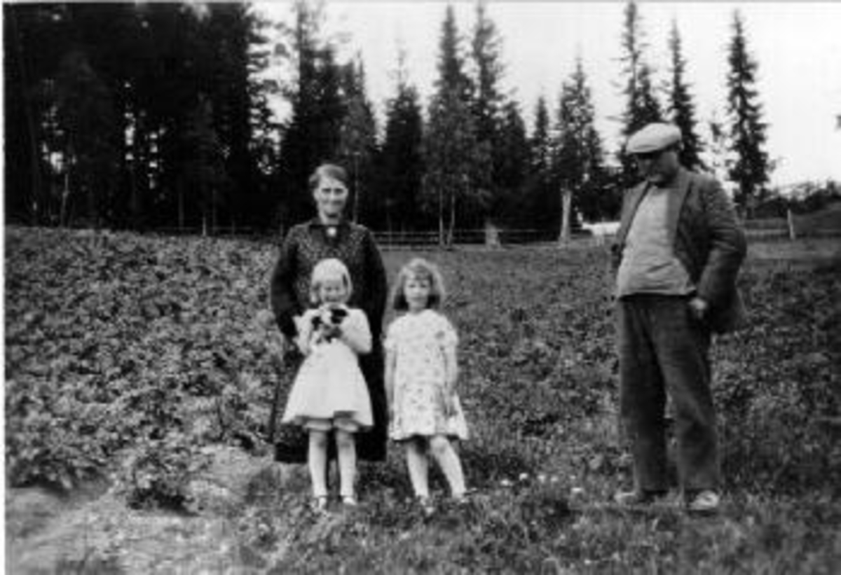 Anno Domkirkeodden, Agnete Brubakken, Jørgen Brubakken, Lina Brubakken, Berte Brubakken. Jørgen Brubakken eier av Sameien, Nes, Hedmark.