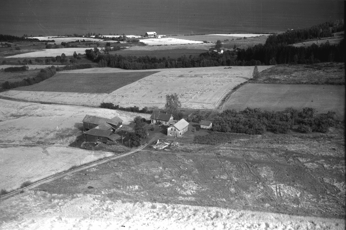 Anno Domkirkeodden, Flyfoto, gardsbruk, Bakkerud, Helgøya.