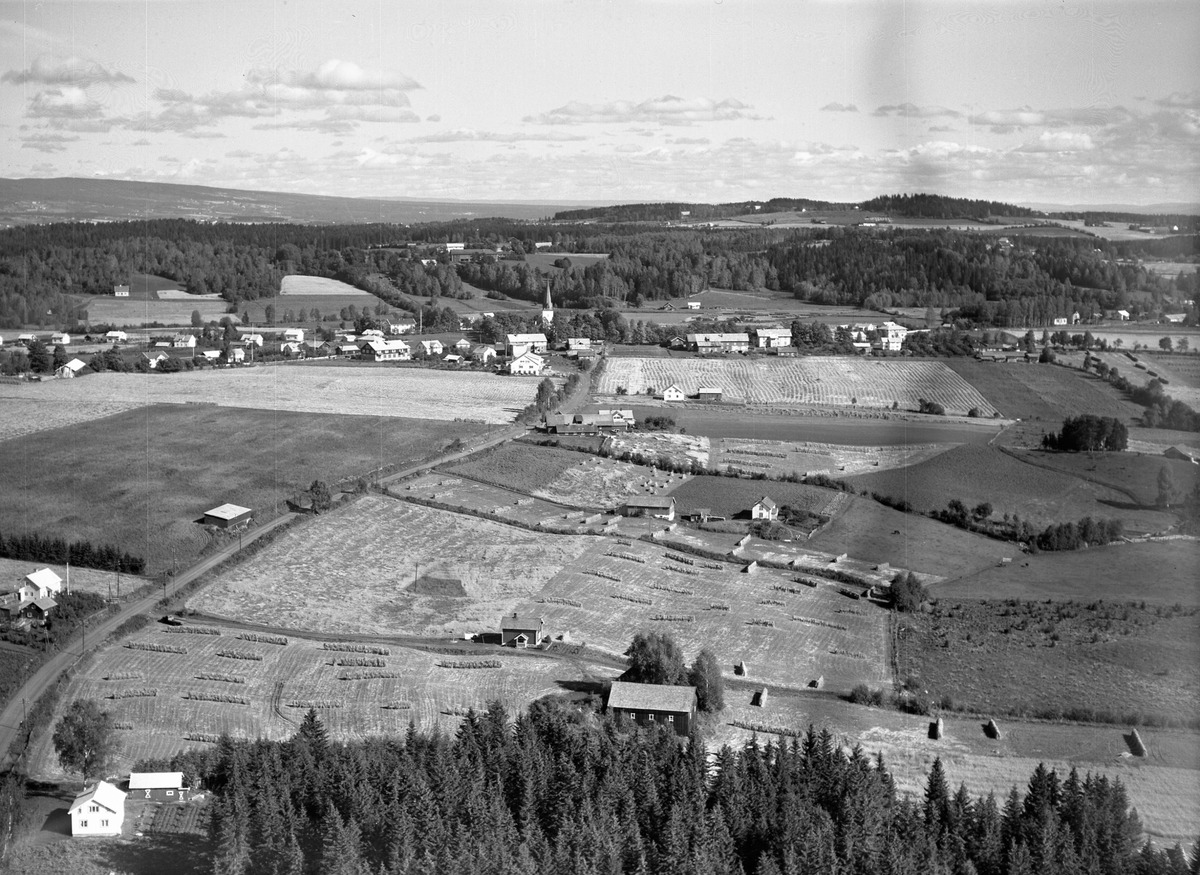 Anno Domkirkeodden, Flyfoto av Stavsjø, Hedmark og omegn.