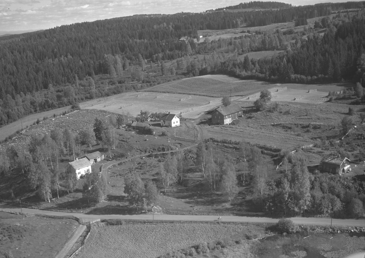 Anno Domkirkeodden, Flyfoto av Hannestad øvre, Stavsjø, Hedmark.