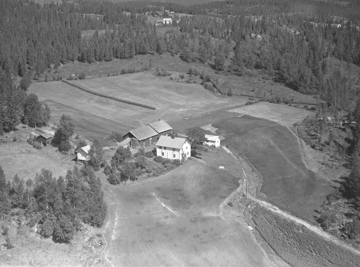 Anno Domkirkeodden, Flyfoto av Lillehagen gard, Lismarka, Ringsaker.