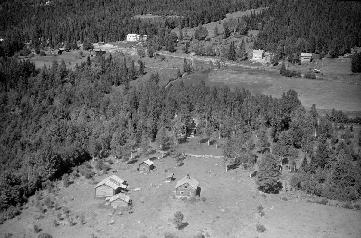 Anno Domkirkeodden, Flyfoto, Olestadengen i framkant. Småbruket oppe til venstre er Torstuggua, Mesnalia.