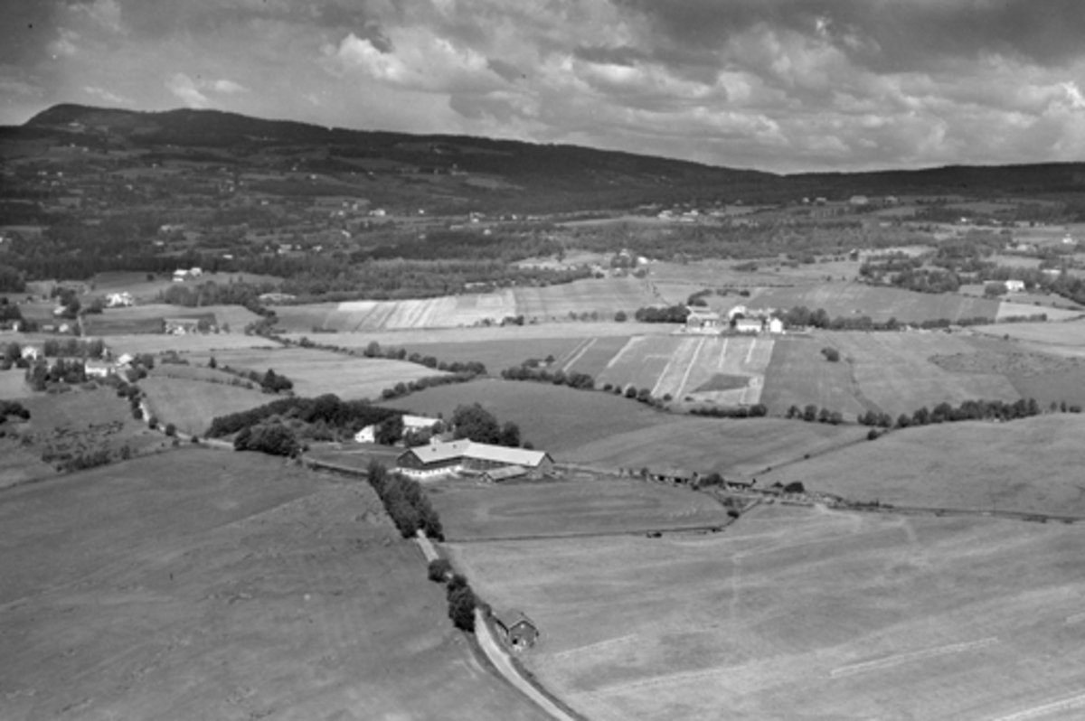 Anno Domkirkeodden, Flyfoto Storgålås i Furnes, Landskap, Furnesåsen, Høsbjør.