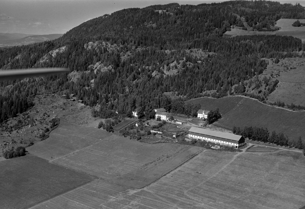 Widerøes Flyveselskap A/S, Flyfoto av Berg gard, Brøttum, Ringsaker.