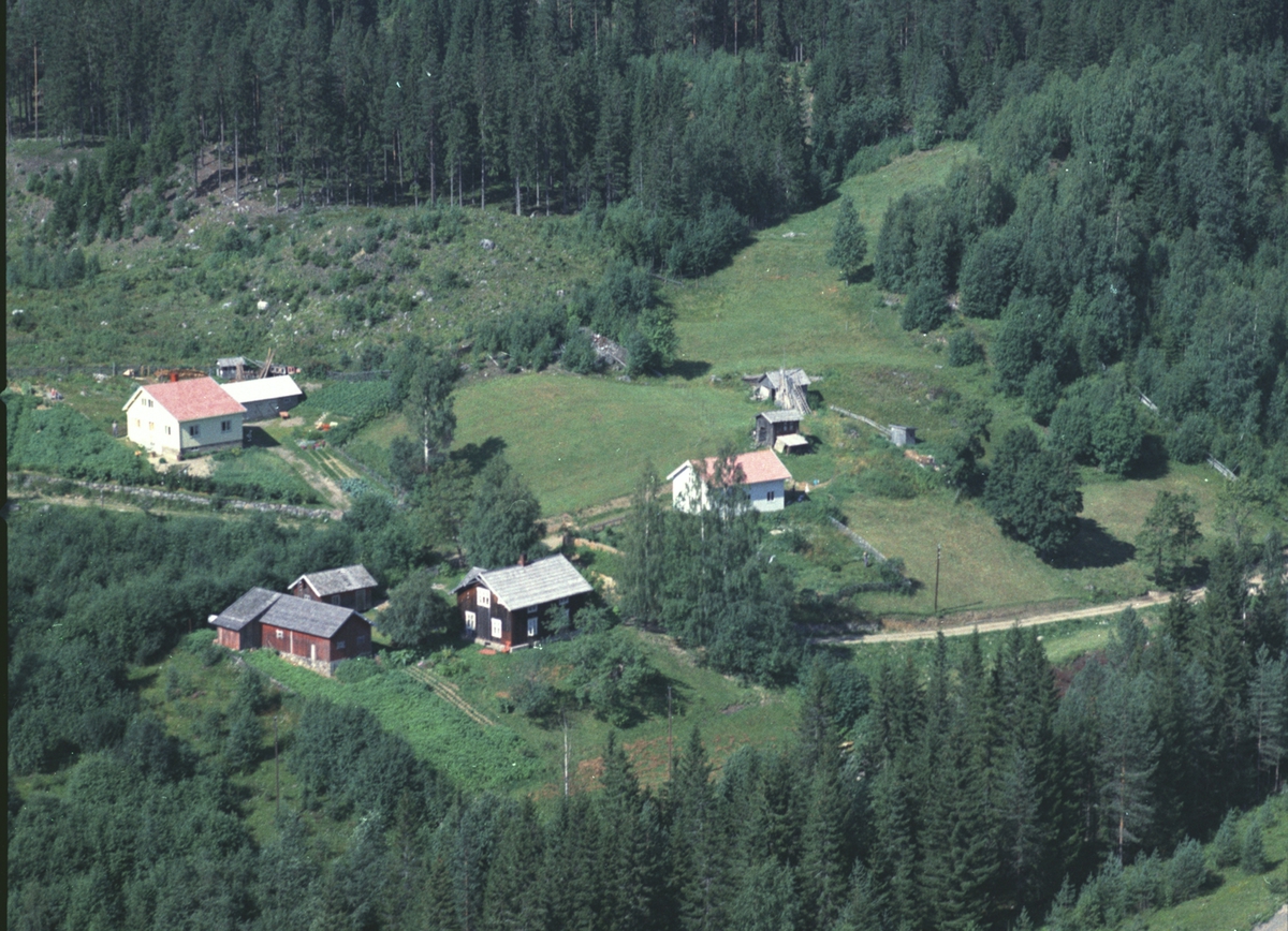 Anno Domkirkeodden, Flyfoto av Myrbakken, Bøverdal, Rundhaugen, Ludviksen, Næroset, Ringsaker.