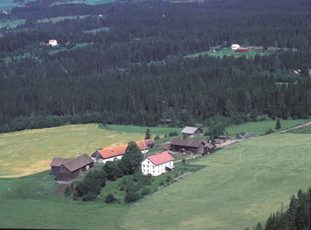 Widerøes Flyveselskap A/S, Flyfoto av Trettenga gard, Brøttum, Ringsaker.