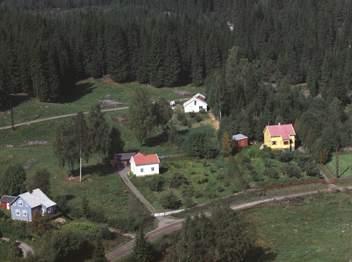 Widerøes Flyveselskap A/S, Flyfoto, Linstad og Skogstad, Rudshøgda, Ringsaker.