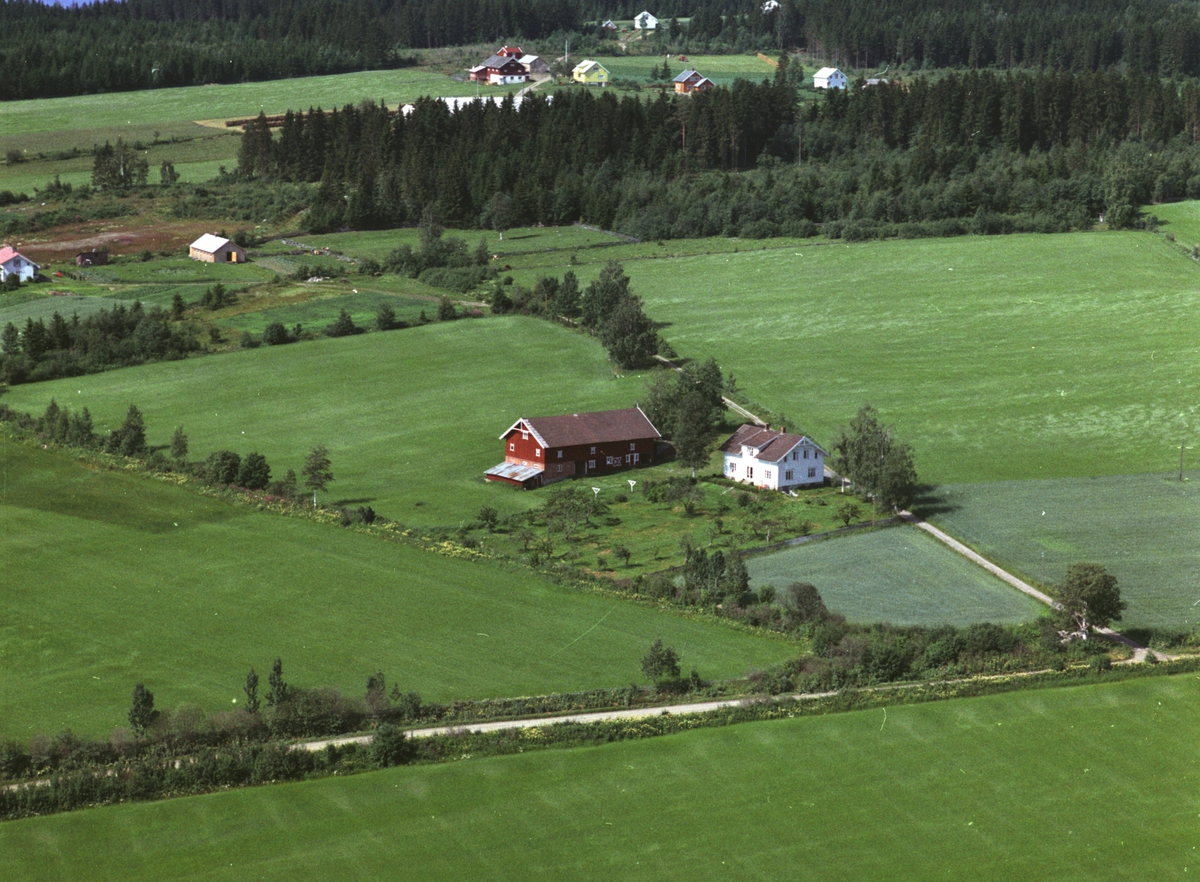 Widerøes Flyveselskap A/S, Flyfoto, småbruk, Haga, tidligere Nes klokkergård, Nes, Hedmark.