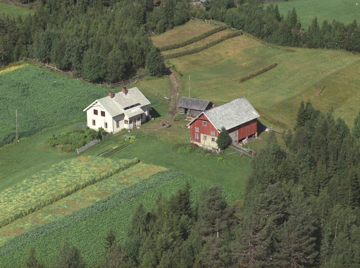 Widerøes Flyveselskap A/S, Flyfoto, Brennlibakken, Ellevsætervegen, Veldre, Ringsaker.