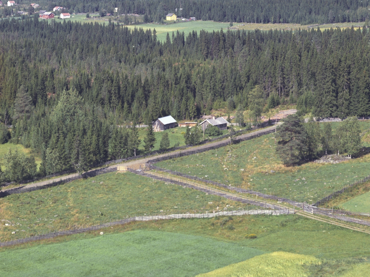 Widerøes Flyveselskap A/S, Flyfoto, husmannsplass ved Grasbakken, Lismarka, Ringsaker.