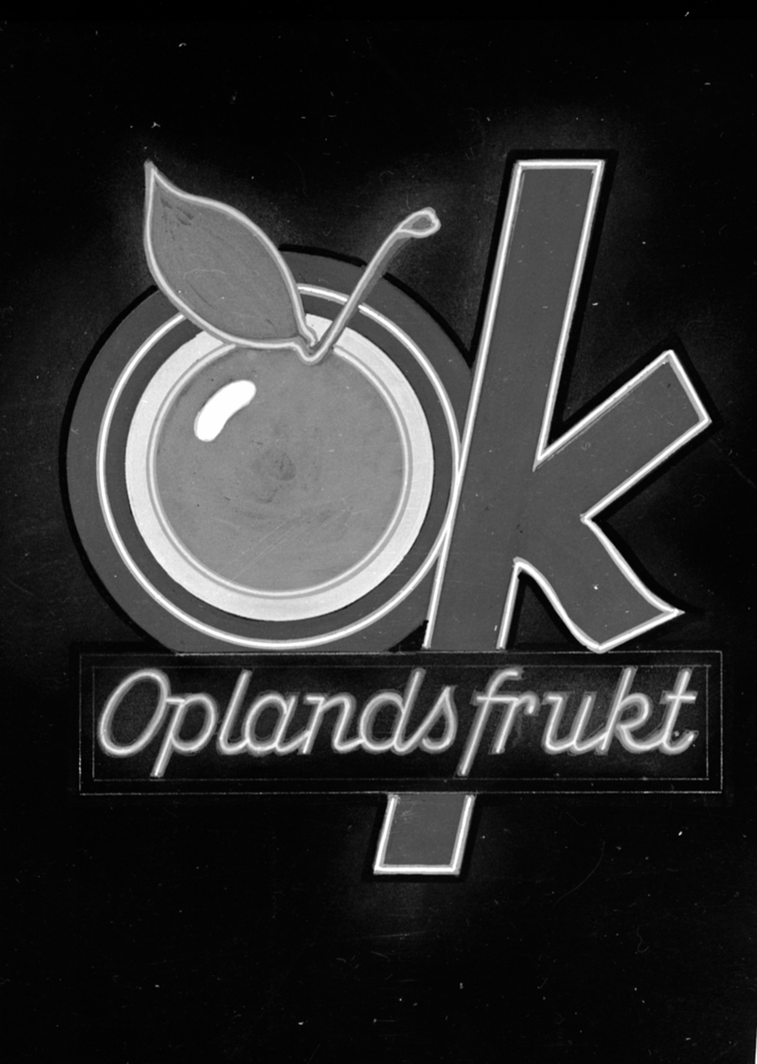 Anno Domkirkeodden, Logo. A/S Opplandske Konservesfabrikk. O.K. Oplandsfrukt. Stabburet, Nora, Brumunddal.