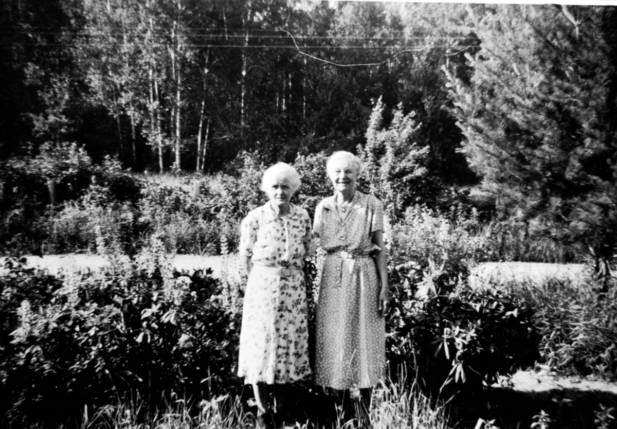 Anno Domkirkeodden, Marta Evensdatter Simensen f.1878 og nabokone, Raknerud søndre, Helgøya. Marta gift i Amerika med Bernhard Simensen Petersborg.