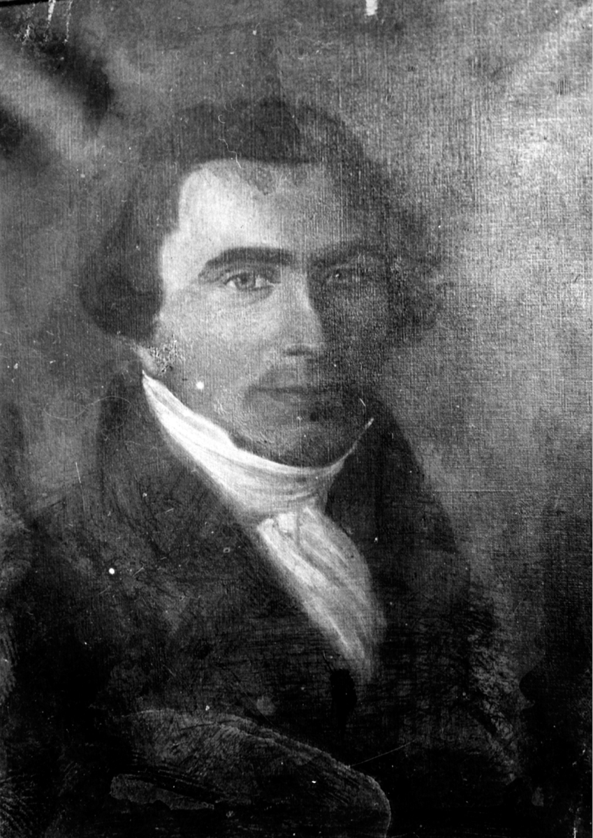 Anno Domkirkeodden, Repro av maleri. Portrett av ridder og grosserer Andreas Tofte (1795-1852). Giver av Toftes Gave, Nedre Sund, Helgøya til Christiania by i 1876.