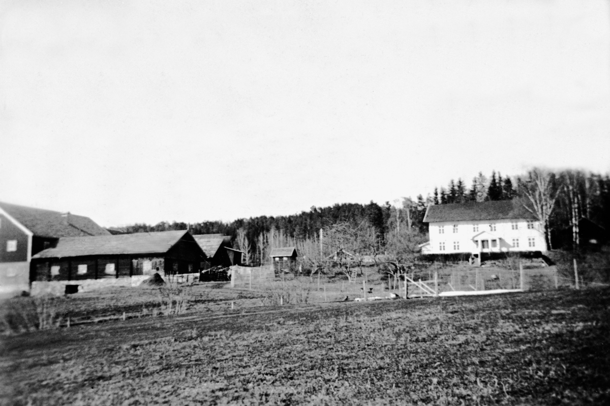 Anno Domkirkeodden, Eksteriør gardsbruk. Låve med det gamle fjøset, famlelåven, hovedbygning og diverse uthus på Sandvold, Nes Hedmark.