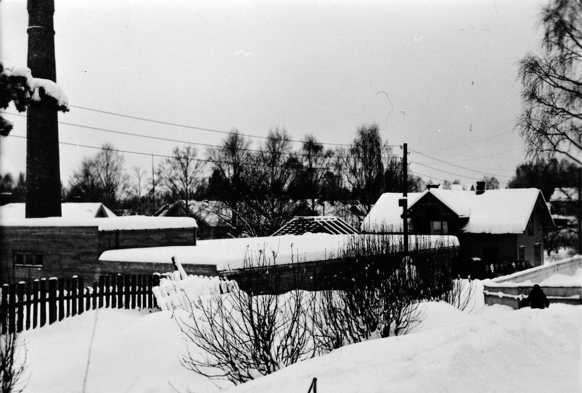 Anno Domkirkeodden, Moelven meieri bygges, trolig 1940-41, Utvidelse mot Åsmarkvegen, Ringsaker Sparebank står på stedet i dag.